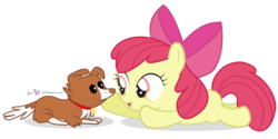 Size: 900x450 | Tagged: safe, artist:dm29, apple bloom, winona, g4, duo, simple background, transparent background