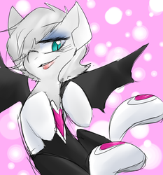 Size: 700x750 | Tagged: safe, artist:pyupew, bat pony, pony, clothes, ponified, rouge the bat costume, solo, sonic the hedgehog (series)