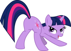 Size: 7064x5111 | Tagged: safe, artist:baka-neku, twilight sparkle, pony, a canterlot wedding, g4, absurd resolution, butt, face down ass up, featureless crotch, female, plot, simple background, solo, transparent background, twibutt, vector