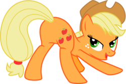 Size: 6027x4019 | Tagged: safe, artist:baka-neku, applejack, g4, absurd resolution, applebutt, butt, face down ass up, featureless crotch, female, looking back, plot, simple background, solo, sunshine sunshine, transparent background, vector