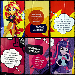 Size: 500x500 | Tagged: safe, sunset shimmer, twilight sparkle, equestria girls, g4, box art, equestria girls prototype, female, irl, photo, ponied up, toy