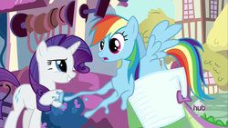 Size: 1920x1080 | Tagged: safe, artist:dtkraus, edit, rainbow dash, rarity, spike, goo pony, original species, g4, messy, wat