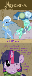 Size: 500x1155 | Tagged: safe, artist:askmutesparkle, lyra heartstrings, trixie, twilight sparkle, g4, alternate universe, friendship