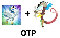 Size: 742x472 | Tagged: safe, discord, absol, g4, crack shipping, exploitable meme, mega absol, mega evolution, otp, pokémon, pokémon x and y, princess, shipping