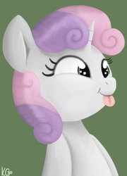 Size: 281x391 | Tagged: safe, artist:kingcobra50, sweetie belle, pony, g4, cute, female, solo, tongue out