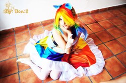 Size: 960x637 | Tagged: safe, artist:saizardrancher, rainbow dash, human, g4, cosplay, irl, irl human, photo, solo