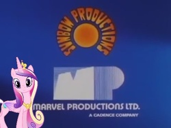 Size: 434x326 | Tagged: safe, princess cadance, g4, closing logo, marvel, sunbow, vanity plate