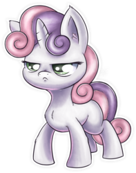 Size: 1428x1813 | Tagged: safe, artist:thenose90, sweetie belle, pony, unicorn, g4, angry, cute, diasweetes, female, filly, foal, grumpy, grumpy belle, madorable, simple background, solo, sweetie belle is not amused, transparent background, unamused