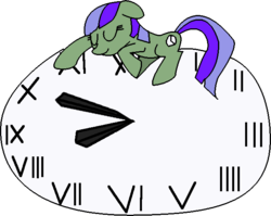 Size: 649x516 | Tagged: safe, oc, oc only, earth pony, pony, clock, sleeping, solo