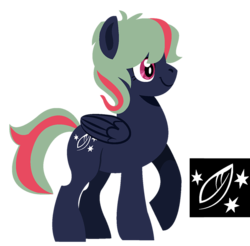 Size: 900x886 | Tagged: safe, artist:dbkit, oc, oc only, oc:feather nebula, pegasus, pony, cutie mark, offspring, parent:dumbbell, parent:rainbow dash, parents:dumbdash, simple background, solo, transparent background