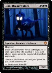 Size: 375x523 | Tagged: safe, artist:shirlendra, princess luna, g4, glowing eyes, magic the gathering