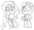 Size: 662x585 | Tagged: safe, artist:splashofwater, sunset shimmer, trixie, pony, g4, sketch, traditional art