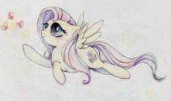 Size: 634x375 | Tagged: safe, artist:luce, fluttershy, g4, female, pixiv, solo, traditional art