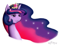 Size: 1315x1000 | Tagged: safe, artist:benjik, twilight sparkle, alicorn, pony, g4, big crown thingy, female, mare, portrait, simple background, solo, transparent background, twilight sparkle (alicorn)