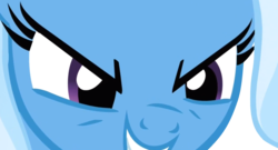 Size: 1328x716 | Tagged: safe, artist:fluttershyfan2000, trixie, pony, unicorn, g4, female, grin, mare, reaction image, solo