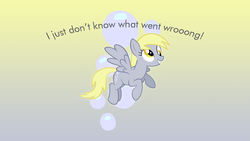 Size: 1920x1080 | Tagged: safe, artist:apertureninja, derpy hooves, pegasus, pony, g4, cutie mark, female, mare, quote, vector, wallpaper