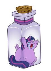 Size: 720x1000 | Tagged: safe, artist:diablo2000, twilight sparkle, alicorn, pony, g4, belly, big belly, bottle, cork, crying, fat, female, inflation, mare, micro, obese, pony in a bottle, solo, trapped, twilard sparkle, twilight sparkle (alicorn), twilybuse