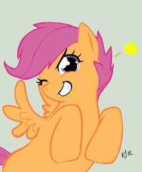 Size: 572x690 | Tagged: safe, artist:daisken, scootaloo, g4, female, solo, wink