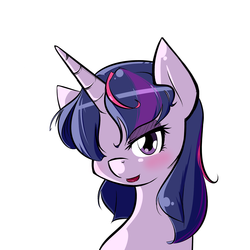 Size: 3000x3000 | Tagged: safe, artist:graphic-lee, twilight sparkle, g4, bedroom eyes, blushing, bust, cute, female, looking at you, portrait, simple background, solo, twiabetes, white background