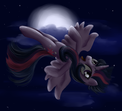 Size: 1650x1500 | Tagged: safe, artist:wourdeluck, twilight sparkle, alicorn, pony, g4, female, flying, mare, solo, twilight sparkle (alicorn)