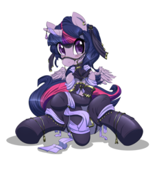 Size: 1777x1968 | Tagged: safe, artist:mirapony, twilight sparkle, alicorn, pony, g4, blushing, bridle, clothes, dress, fashion, female, horn, horn jewelry, jewelry, looking at you, mare, simple background, solo, stockings, transparent background, twilight sparkle (alicorn)