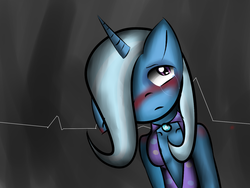 Size: 1032x774 | Tagged: safe, artist:izzydragones, trixie, anthro, g4, blushing, crying, female, solo