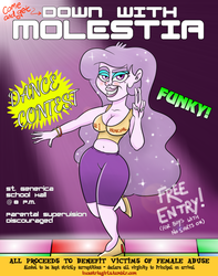 Size: 500x636 | Tagged: safe, artist:catfood-mcfly, princess celestia, princess molestia, equestria girls, g4, down with molestia, get down with molestia, incestria girls, joke, principal molestia