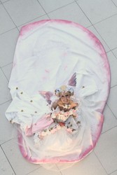 Size: 1066x1600 | Tagged: safe, artist:amapolchen, princess cadance, human, g4, clothes, cosplay, dress, flower, high angle, irl, irl human, photo, solo