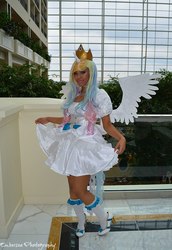 Size: 700x1018 | Tagged: safe, artist:cosmosfox, princess celestia, human, g4, cosplay, irl, irl human, katsucon, photo, solo