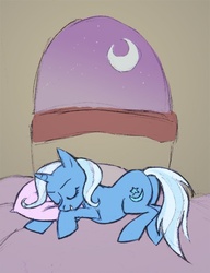 Size: 457x596 | Tagged: safe, artist:itena, trixie, pony, unicorn, g4, female, mare, sleeping, smiling, solo