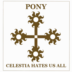 Size: 599x598 | Tagged: safe, princess celestia, g4, album, album cover, god hates us all, metal, parody, slayer