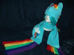 Size: 960x720 | Tagged: safe, artist:regulusblack, rainbow dash, g4, clothes, craft, hat, scarf