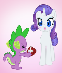 Size: 654x772 | Tagged: safe, artist:howlsinthedistance, rarity, spike, g4, blushing, female, male, ship:sparity, shipping, straight