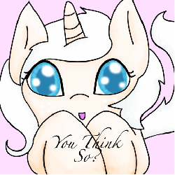 Size: 480x480 | Tagged: safe, artist:ivorylace, oc, oc only, oc:ivory lace, pony, unicorn, animated, ask, caption, cute, gif with captions, solo, tumblr