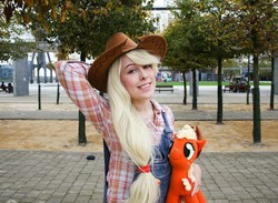 Size: 1000x732 | Tagged: safe, artist:nwahsinparis, applejack, human, g4, cosplay, irl, irl human, photo