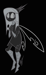 Size: 435x707 | Tagged: safe, artist:egophiliac, oc, oc only, oc:imogen, changeling, changeling queen, human, moonstuck, changeling oc, changeling queen oc, female, grayscale, humanized, monochrome, queen imogen, solo