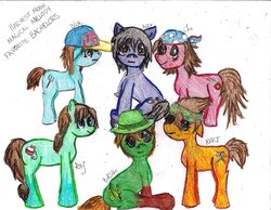 Size: 900x699 | Tagged: safe, artist:midmorningstar, g4, alex, basil (harvest moon), blue, harvest moon, joe, kurt, ponified, ray (harvest moon)