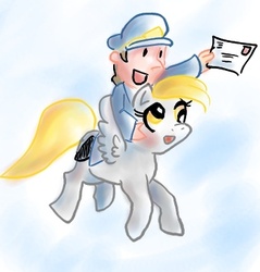 Size: 349x365 | Tagged: safe, artist:butterscotch25, derpy hooves, human, g4, crossover, harris, harvest moon, letter, mail