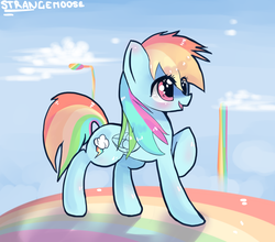 Size: 1101x969 | Tagged: safe, artist:strangemoose, rainbow dash, g4, female, rainbow, solo