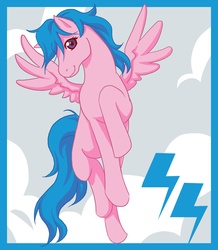 Size: 1956x2241 | Tagged: safe, artist:deetta, firefly, pegasus, pony, g1, cloud, female, flying, mare, solo