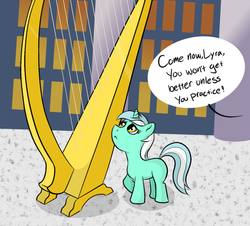 Size: 900x812 | Tagged: safe, artist:lowkey, artist:pacce, lyra heartstrings, g4, colored, cute, female, filly, filly lyra, harp, lyre, musical instrument, solo, younger