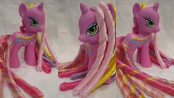 Size: 5120x2880 | Tagged: safe, artist:assassin-kitty, streaky, g1, g4, customized toy, g1 to g4, generation leap, irl, photo, rainbow curl pony, toy