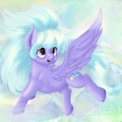 Size: 1500x1500 | Tagged: safe, artist:flutterwry, artist:twiddledittle, cloudchaser, g4, colored, female, solo