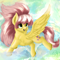 Size: 1500x1500 | Tagged: safe, artist:flutterwry, artist:twiddledittle, fluttershy, g4, alternate hairstyle, colored, female, solo