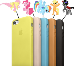 Size: 989x877 | Tagged: safe, applejack, fluttershy, king sombra, pinkie pie, rainbow dash, earth pony, pegasus, pony, unicorn, g4, ^^, apple (company), bipedal, eyes closed, female, iphone, iphone 5s, iphone case, logo, male, mare, open mouth, simple background, stallion, transparent background