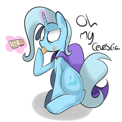 Size: 1280x1280 | Tagged: dead source, safe, artist:turtlefarminguy, trixie, pony, unicorn, g4, female, mare, peanut butter crackers, solo