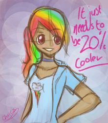 Size: 900x1020 | Tagged: safe, artist:chrica, rainbow dash, human, g4, female, humanized, solo