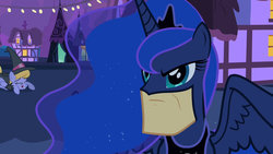 Size: 1280x720 | Tagged: safe, artist:dtkraus, edit, edited screencap, screencap, princess luna, g4, luna eclipsed, my little pony: friendship is magic, batman, wat