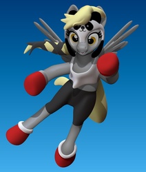 Size: 770x909 | Tagged: safe, artist:harikon, derpy hooves, panda, pegasus, pony, g4, 3d, boxing, cg, female, solo