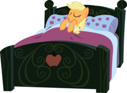 Size: 9647x7056 | Tagged: safe, artist:pangbot, applejack, g4, absurd resolution, bed, female, simple background, sleeping, solo, transparent background, vector